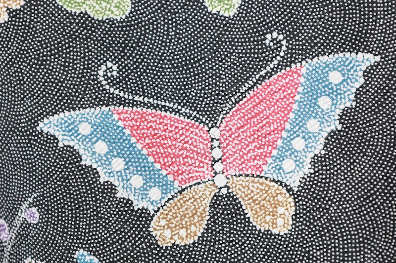 Komon kimono gray butterfly /R545