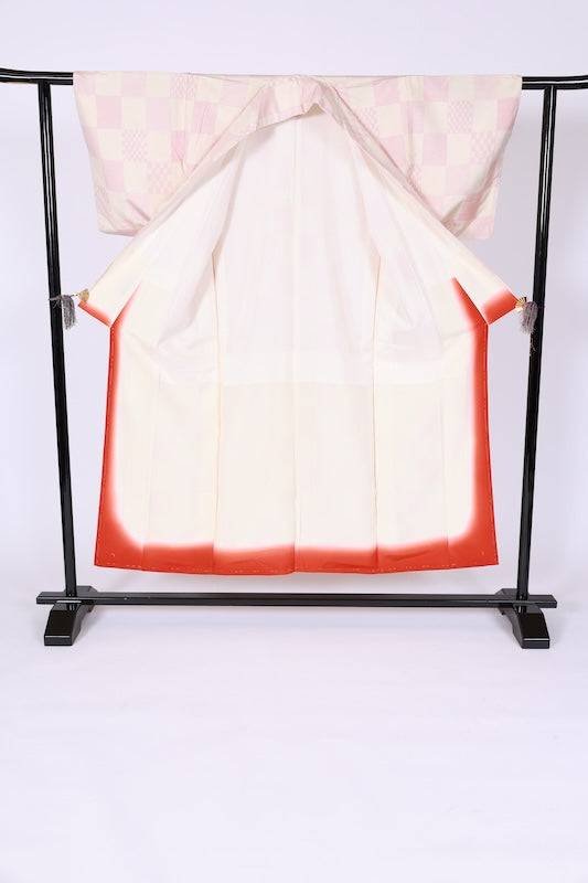 Japanese kimono Unused New <Tsumugi> M-size  silk 100% /B1138