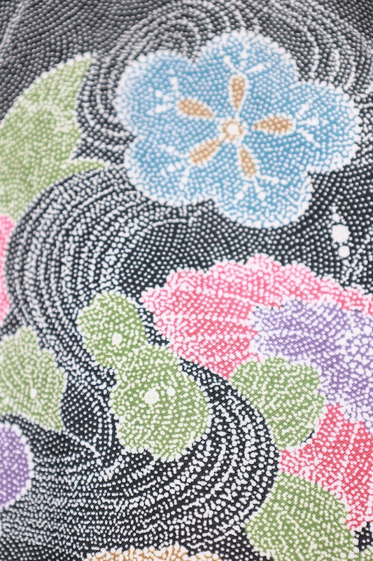 Komon kimono gray butterfly /R545