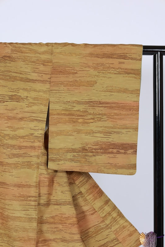 Japanese kimono used <Tsumugi> M-size  silk 100% /B1137