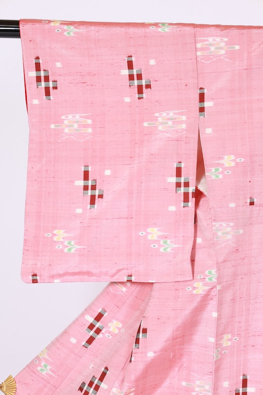 Japanese kimono Unused New <Tsumugi> M-size  silk 100% /B1136