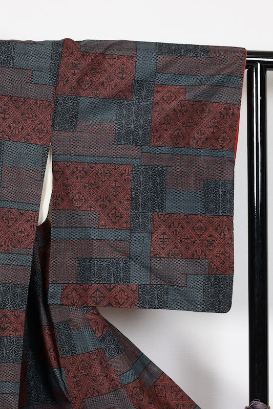 Tsumugi kimono indigo preowned /R577