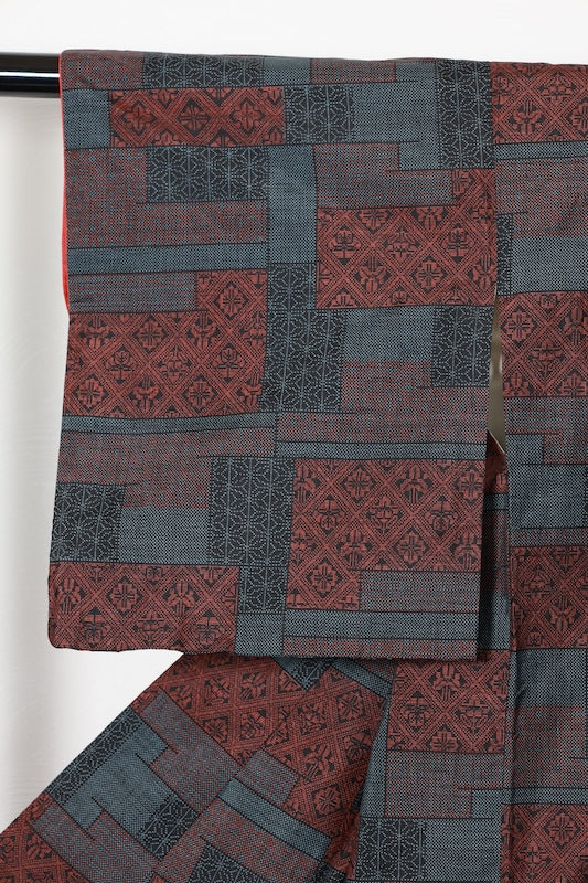Tsumugi kimono indigo preowned /R577