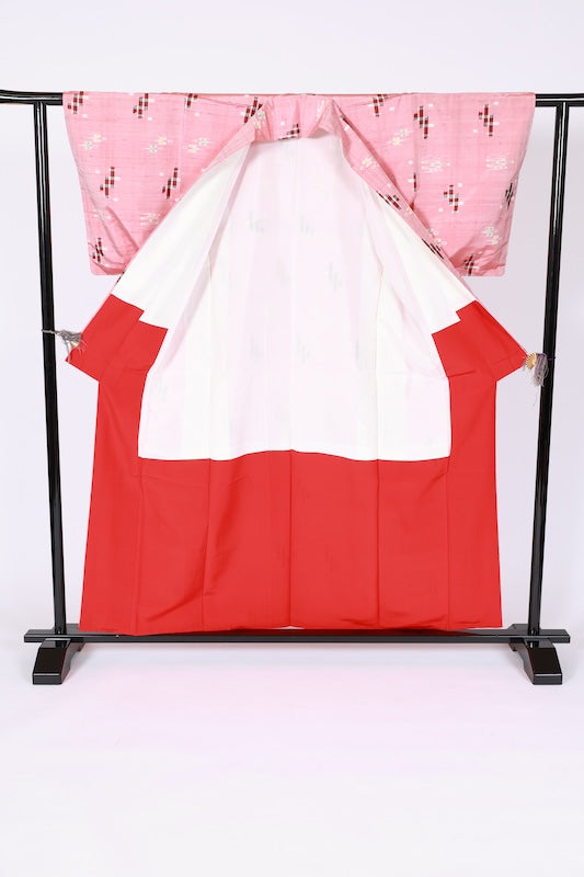 Japanese kimono Unused New <Tsumugi> M-size  silk 100% /B1136