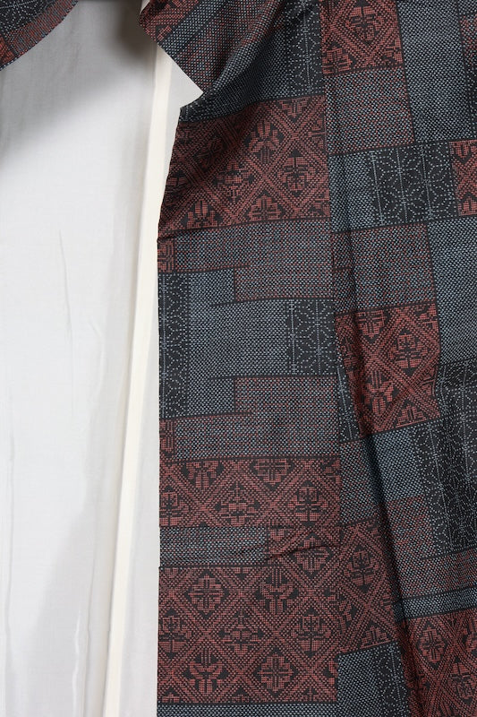Tsumugi kimono indigo preowned /R577