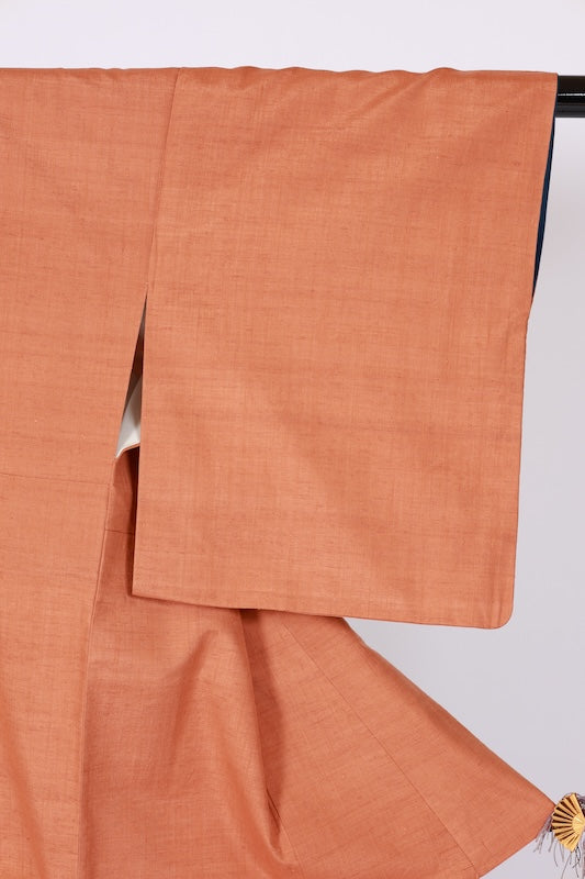 Japanese kimono used <Tsumugi> Msize  silk 100% /B1126