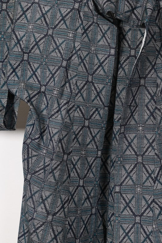 Tsumugi kimono green purple brown new /R581