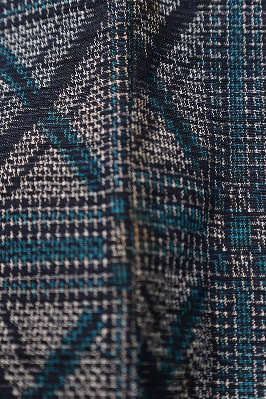 Tsumugi kimono green purple brown new /R581