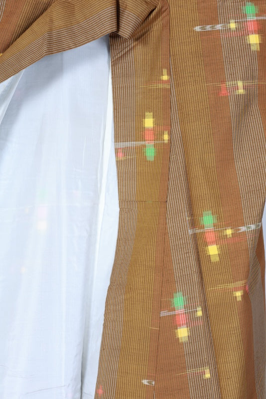 Japanese kimono used <tsumugi> M-size  silk 100% /B1134