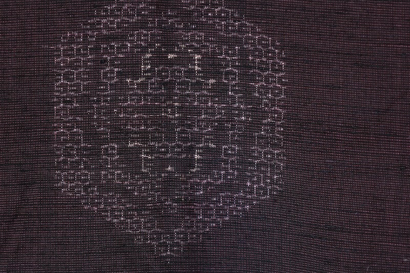 Japanese kimono used <Tsumugi> L-size  silk 100% /B1133