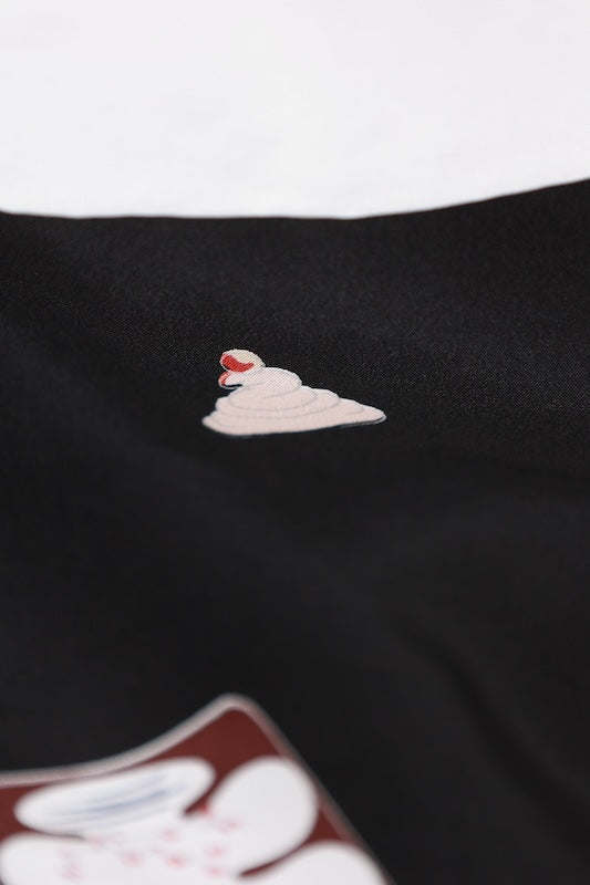 Japanese kimono used <Tsumugi> L-size  silk 100% /B1133