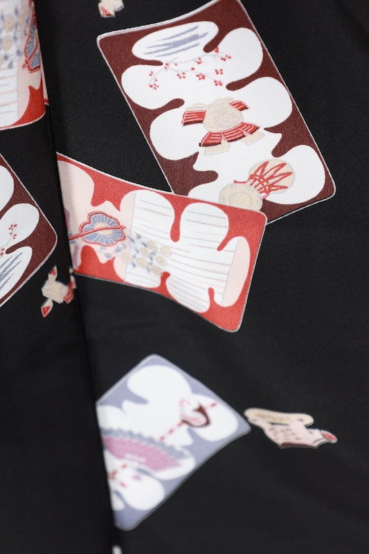 Japanese kimono used <Tsumugi> L-size  silk 100% /B1133