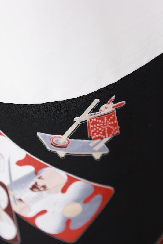 Japanese kimono used <Tsumugi> L-size  silk 100% /B1133