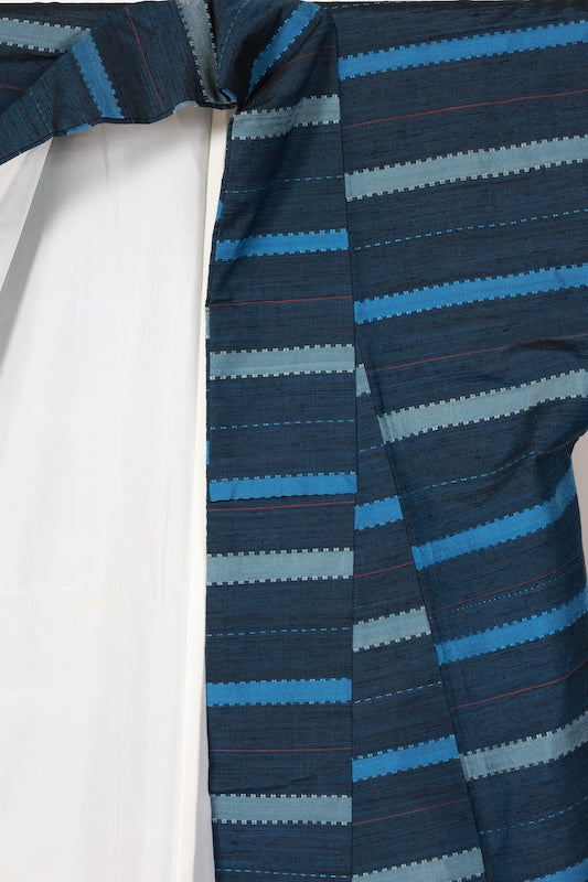 Japanese kimono used <Tsumugi> M-size  silk 100% /B1127