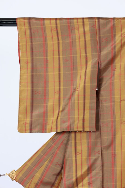 Japanese kimono Unused New <Tsumugi> Msize  silk 100% /BB1132