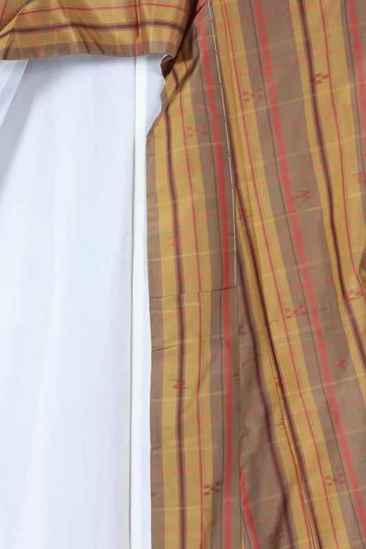 Japanese kimono Unused New <Tsumugi> Msize  silk 100% /BB1132