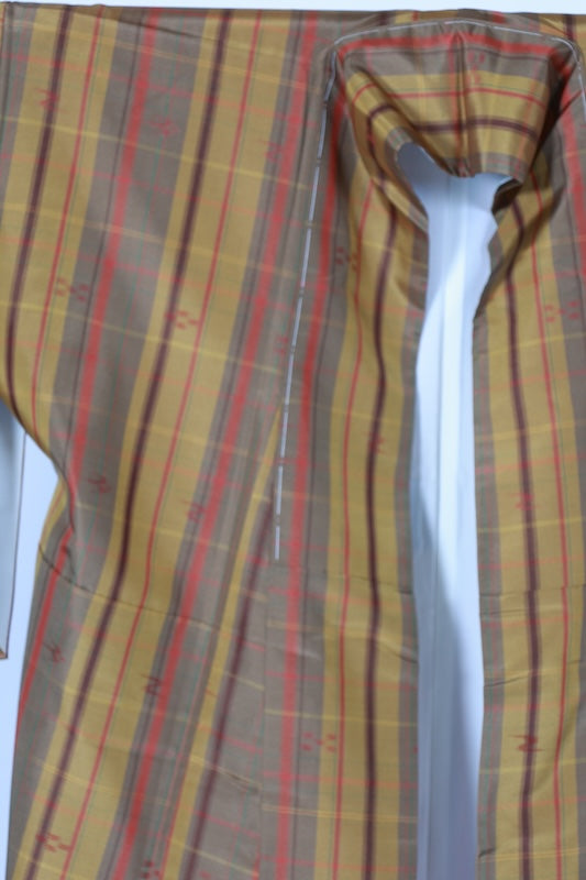 Japanese kimono Unused New <Tsumugi> Msize  silk 100% /BB1132