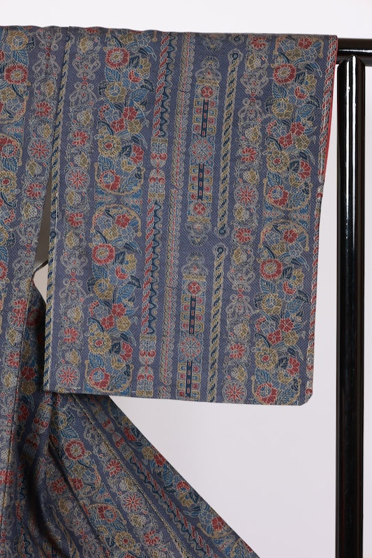 Japanese kimono Unused New <Komon> Msize  wool /B1131