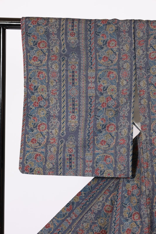 Japanese kimono Unused New <Komon> Msize  wool /B1131