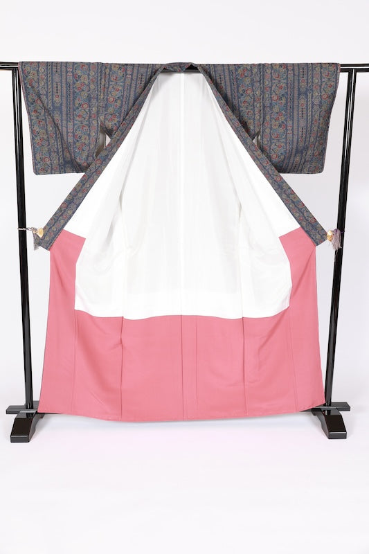 Japanese kimono Unused New <Komon> Msize  wool /B1131