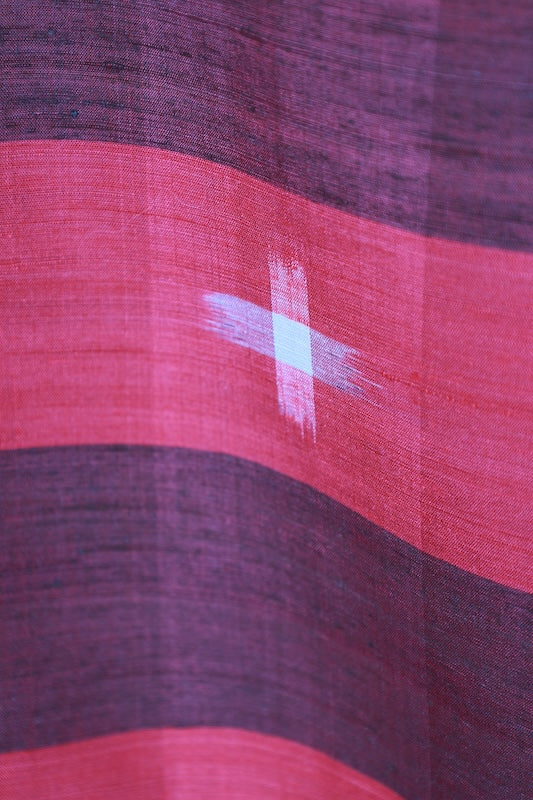 Japanese kimono used <Tsumugi> L-size  silk 100% /B1130