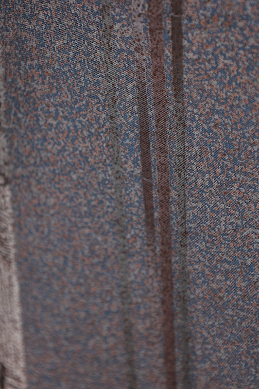 Japanese kimono used <Tsumugi> L-size  silk 100% /B1128