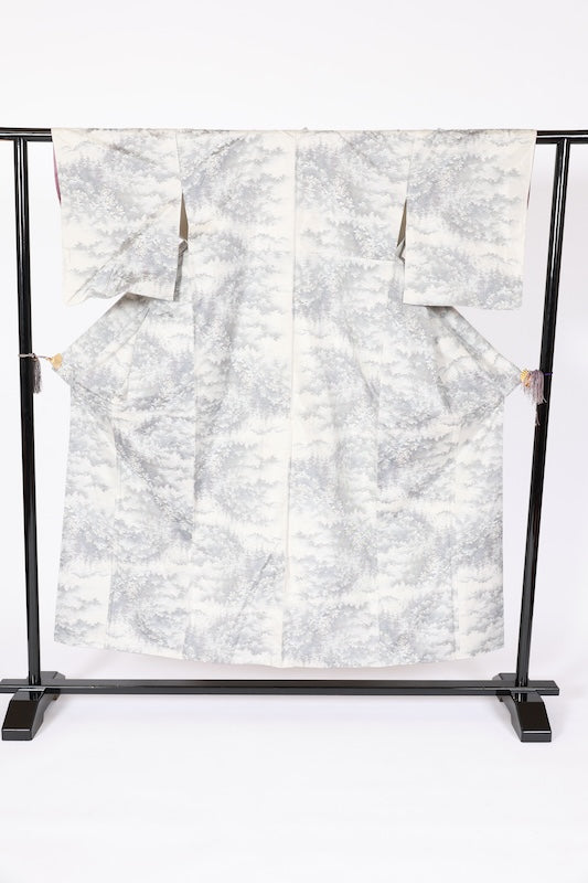 Japanese kimono used <Tsumugi> Msize  silk 100% /B1141