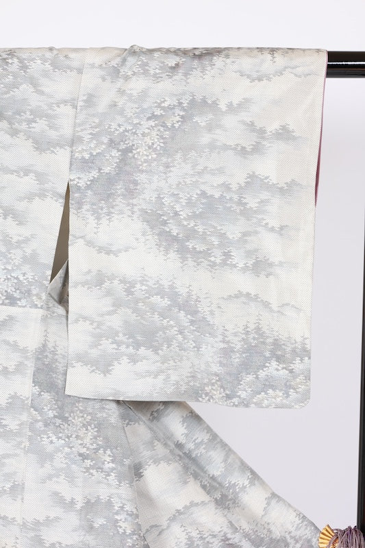 Japanese kimono used <Tsumugi> Msize  silk 100% /B1141