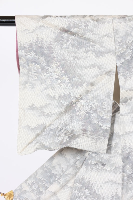 Japanese kimono used <Tsumugi> Msize  silk 100% /B1141