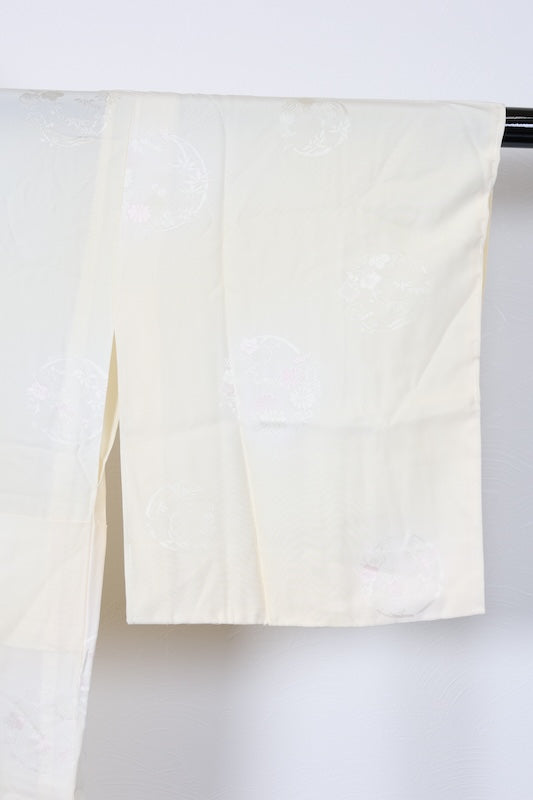 Nagajuban (long under-kimono) Cream-colored flower pre-owned /R585