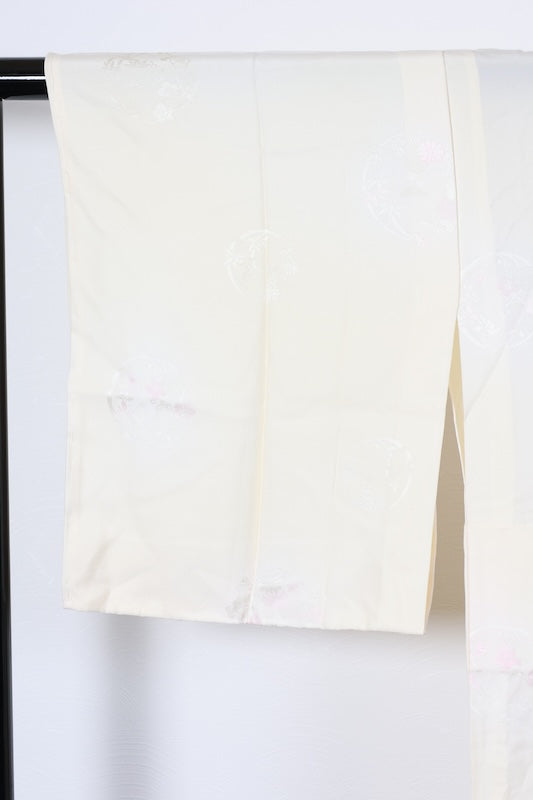 Nagajuban (long under-kimono) Cream-colored flower pre-owned /R585