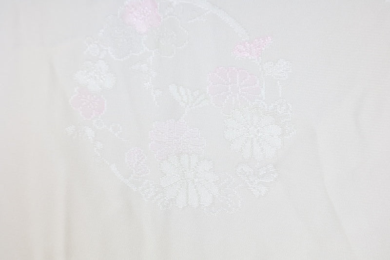 Nagajuban (long under-kimono) Cream-colored flower pre-owned /R585