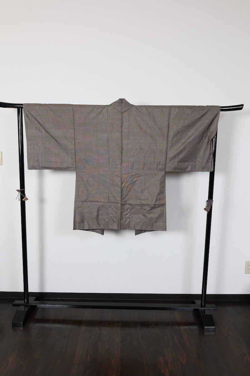 Men's Haori jacket Tsumugi brown Hand-woven pre-owned /R592
