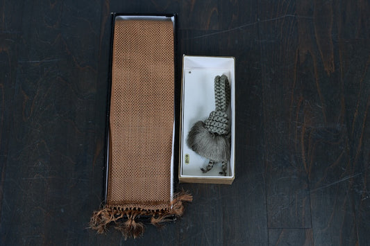 Mens's Kaku-obi (sash belt) brown pre-owned /R5900