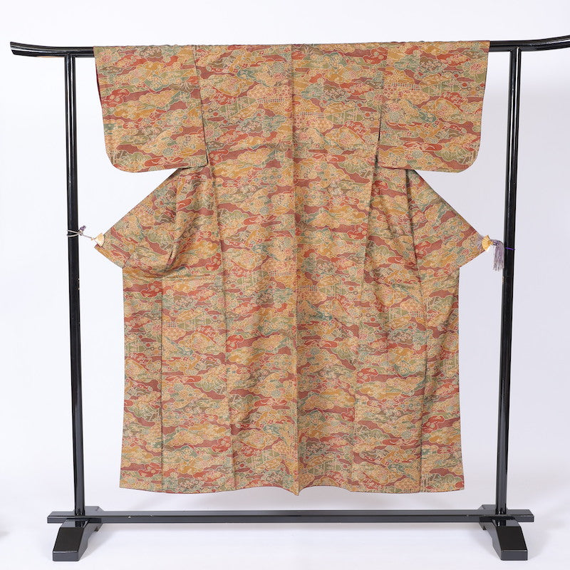 kimono  (Komon) M-size 100% silk  / C13