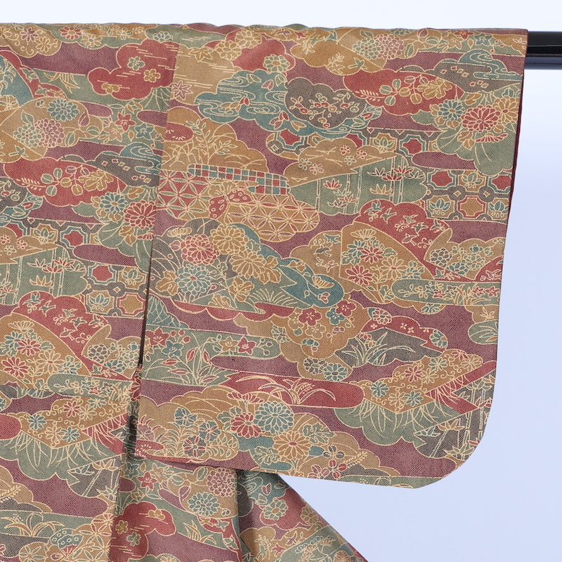 kimono  (Komon) M-size 100% silk  / C13