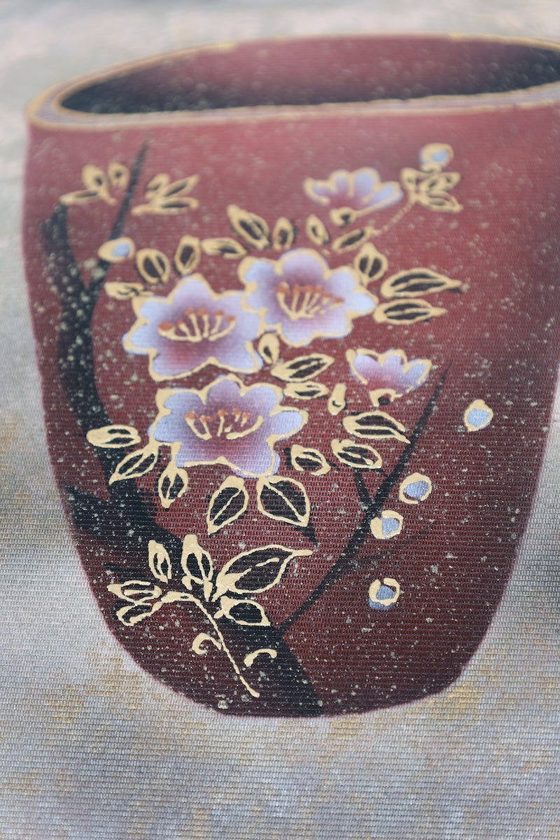 Nagoya obi sash belt beige flower /R591