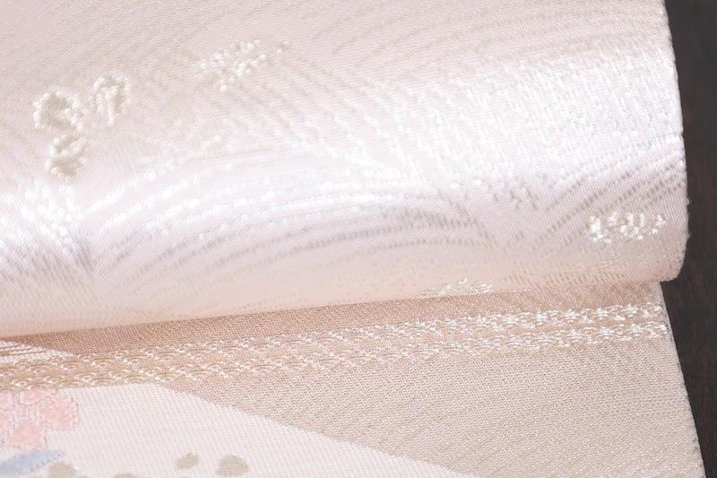 Hukuro obi sash belt silver /R601