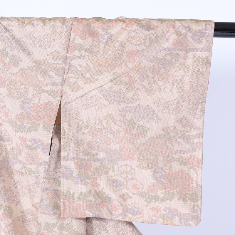 kimono  (Tsumugi) M-size 100% silk  / C17