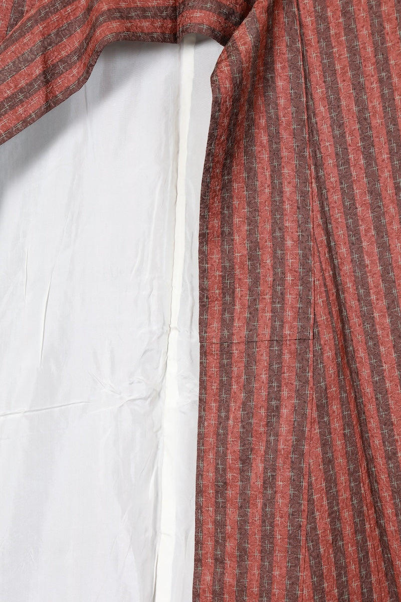 Komon kimono brown green pre-owned /R610