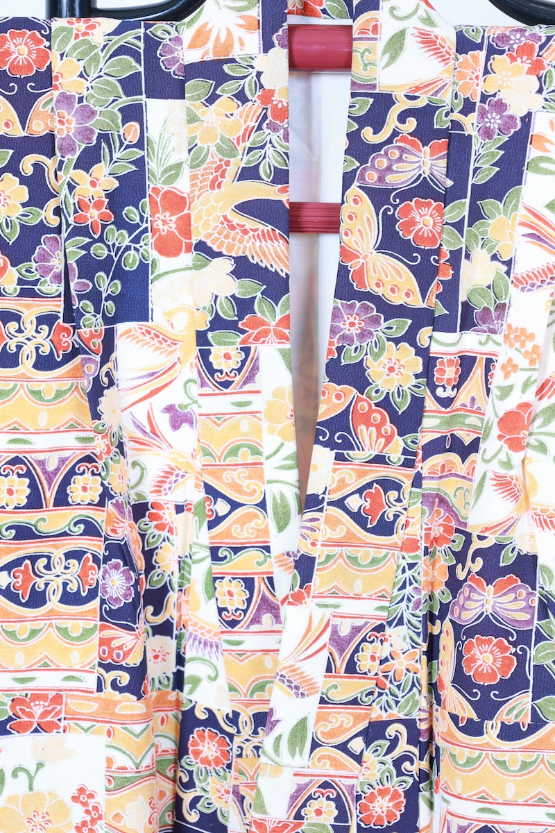 Kids girl Japanese kimono used <Yotsumi>  silk 100% /B48