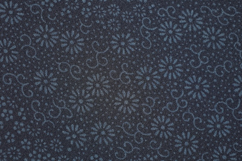 Tsukesage kimono indigo flower pre-owned /R605