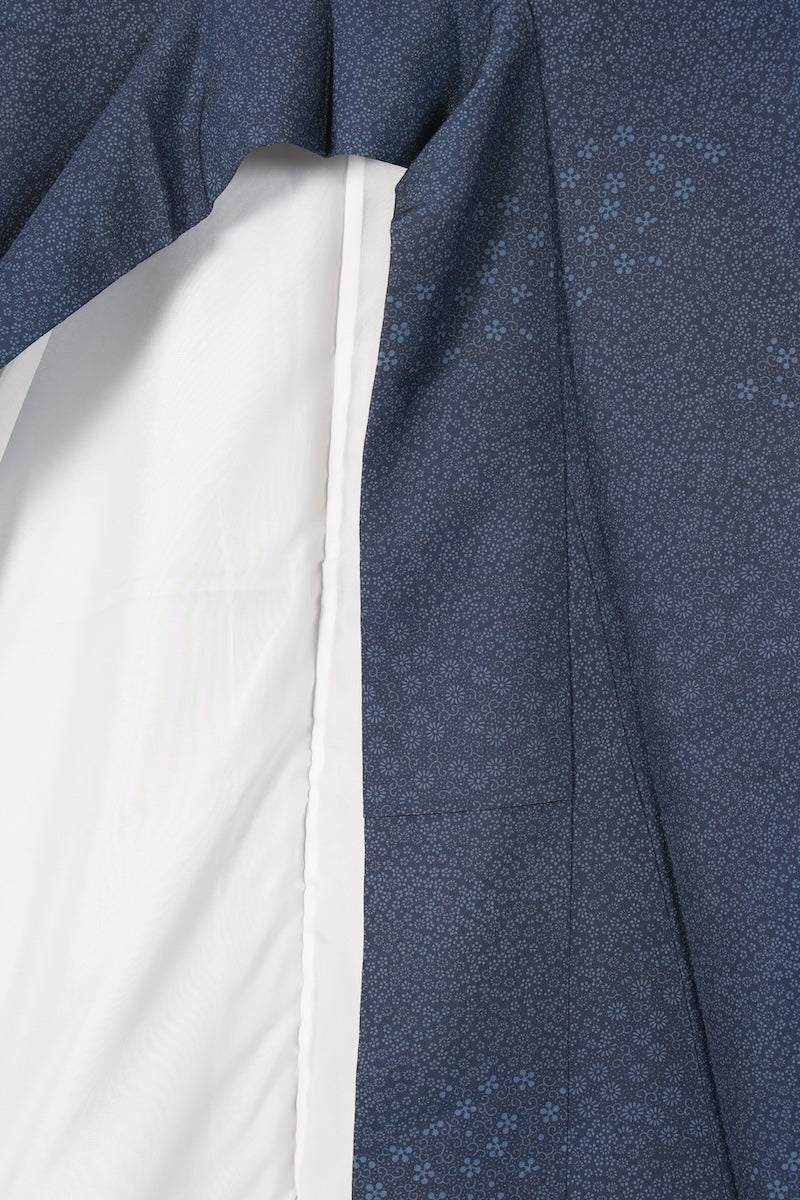 Tsukesage kimono indigo flower pre-owned /R605