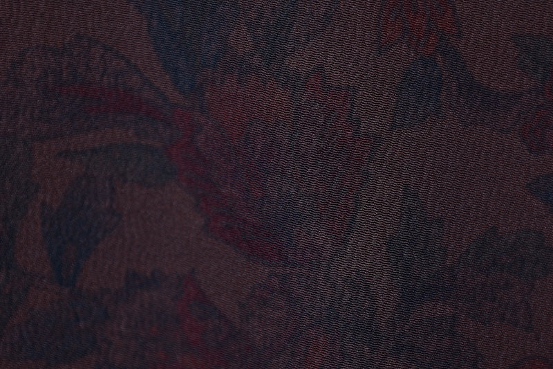 Komon kimono Shades of brown; wine red flower pre-owned /R606