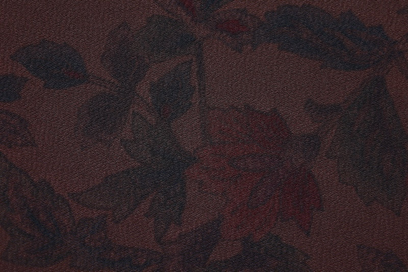 Komon kimono Shades of brown; wine red flower pre-owned /R606