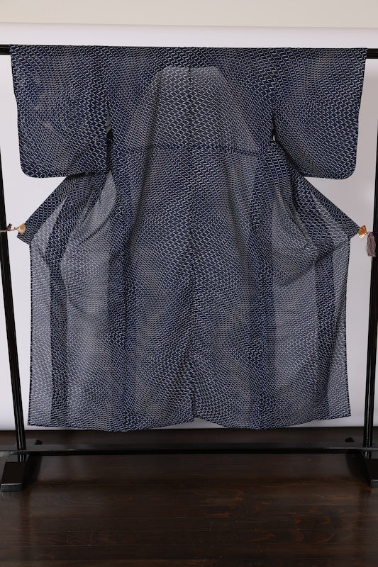 Japanese kimono used(komon) polyester /A447