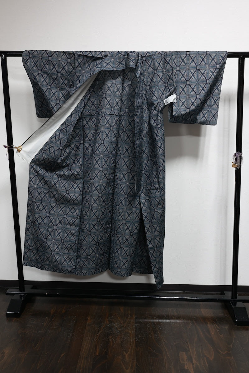 Tsumugi kimono indigo /R571