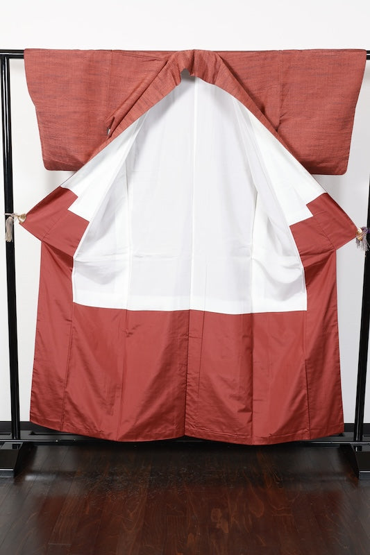 Japanese kimono used <Tsumugi> Msize  silk 100% /T113