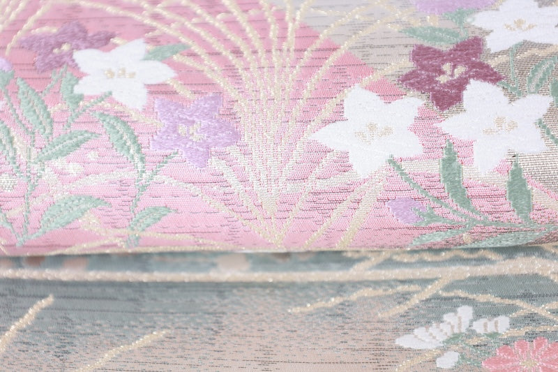 Japanese used sash belt (Fukuro-obi) 100% silk  /B1171