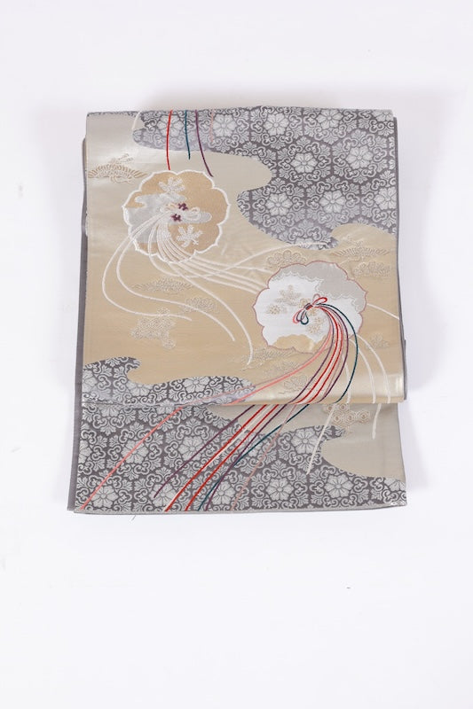 Japanese used sash belt (Fukuro-obi) 100% silk  /B1170